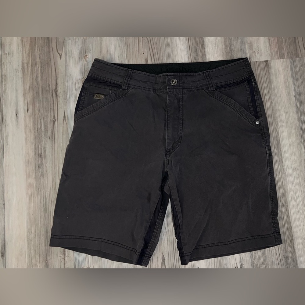 Khul Shorts Mens 34 Gray Logo Cotton Blend Casual Gray